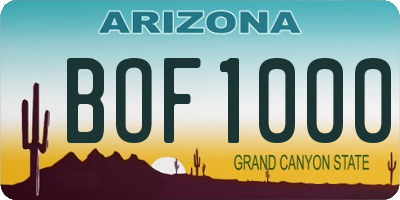 AZ license plate BOF1000
