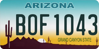 AZ license plate BOF1043