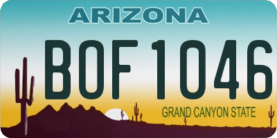 AZ license plate BOF1046