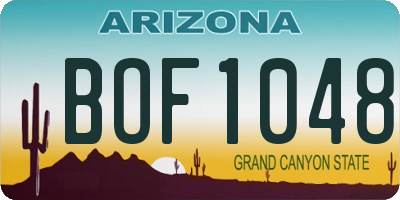 AZ license plate BOF1048