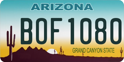 AZ license plate BOF1080