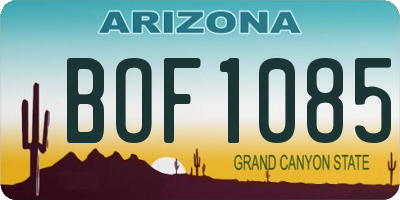 AZ license plate BOF1085