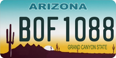 AZ license plate BOF1088