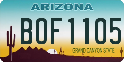 AZ license plate BOF1105