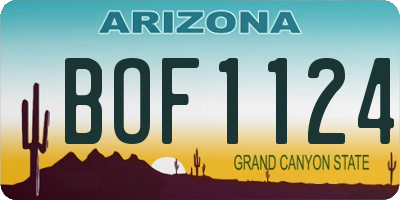 AZ license plate BOF1124