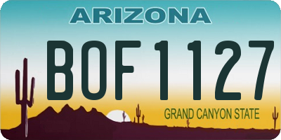 AZ license plate BOF1127