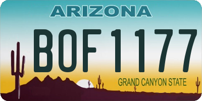 AZ license plate BOF1177