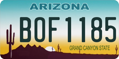 AZ license plate BOF1185
