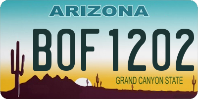 AZ license plate BOF1202
