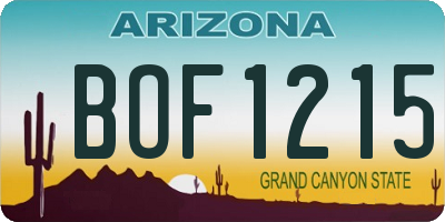AZ license plate BOF1215
