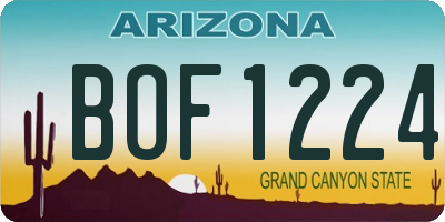 AZ license plate BOF1224