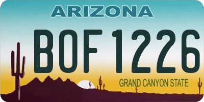 AZ license plate BOF1226