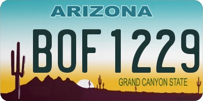 AZ license plate BOF1229