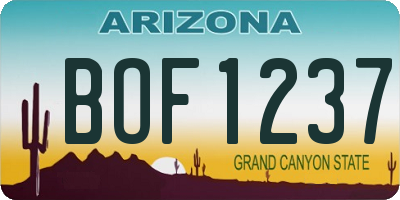 AZ license plate BOF1237