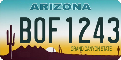 AZ license plate BOF1243