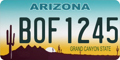 AZ license plate BOF1245