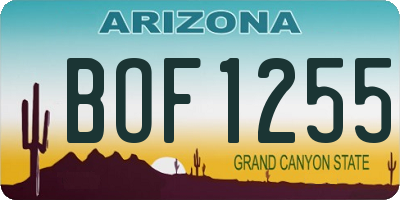 AZ license plate BOF1255
