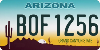 AZ license plate BOF1256