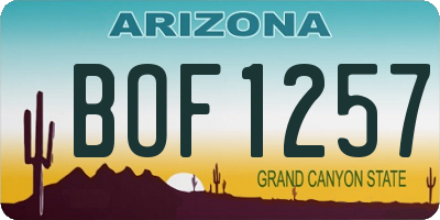 AZ license plate BOF1257