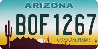 AZ license plate BOF1267