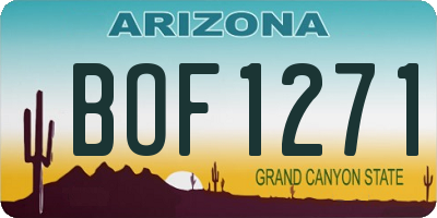 AZ license plate BOF1271