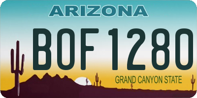 AZ license plate BOF1280