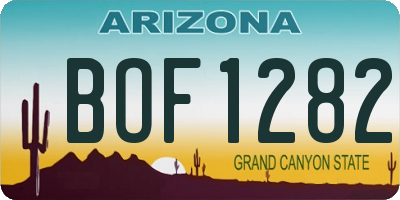 AZ license plate BOF1282