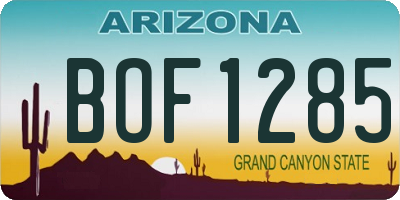 AZ license plate BOF1285