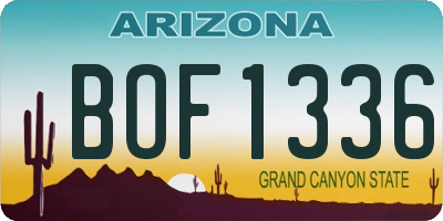 AZ license plate BOF1336
