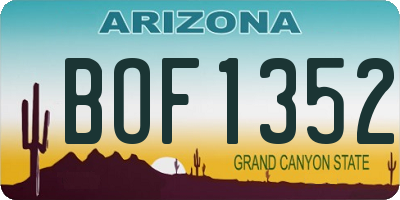 AZ license plate BOF1352