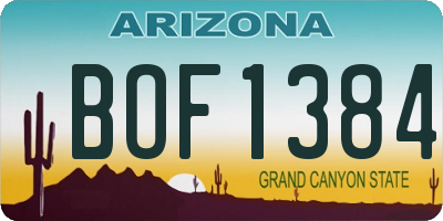 AZ license plate BOF1384