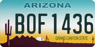 AZ license plate BOF1436