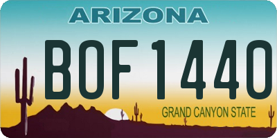 AZ license plate BOF1440