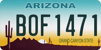 AZ license plate BOF1471