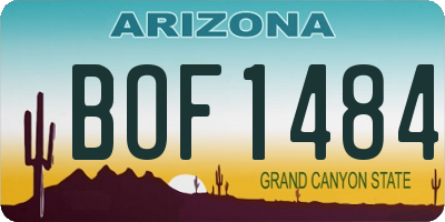 AZ license plate BOF1484