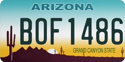 AZ license plate BOF1486