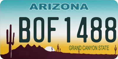 AZ license plate BOF1488