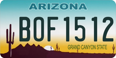 AZ license plate BOF1512