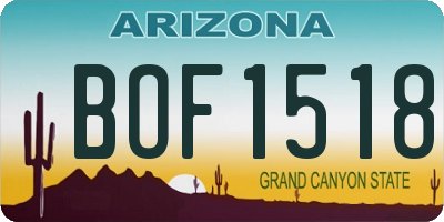 AZ license plate BOF1518