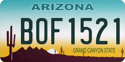 AZ license plate BOF1521