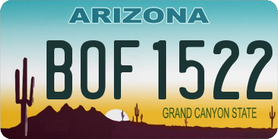 AZ license plate BOF1522