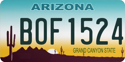 AZ license plate BOF1524