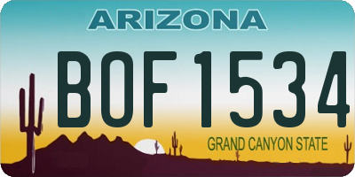 AZ license plate BOF1534