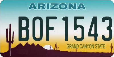 AZ license plate BOF1543