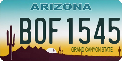 AZ license plate BOF1545