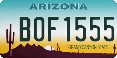 AZ license plate BOF1555
