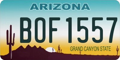 AZ license plate BOF1557