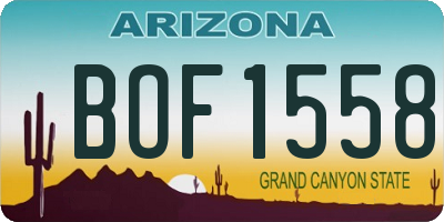 AZ license plate BOF1558