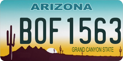 AZ license plate BOF1563