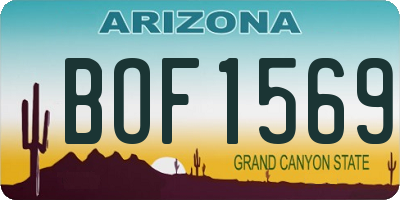 AZ license plate BOF1569
